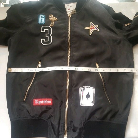 Womens Jacket  Windbreaker Varsity Black Embroidery Patched - Picture 11 of 12